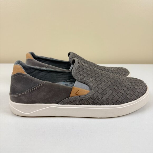 EUC Olukai Lae'ahi Lauhala woven Leather Slip On Shoes - Picture 4 of 12